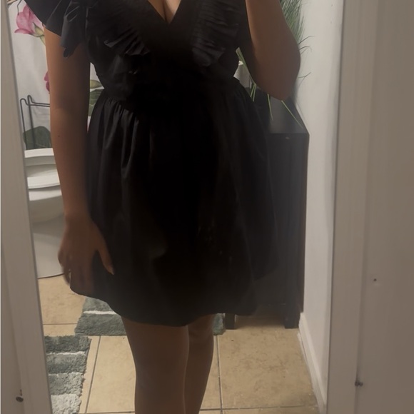 Entro Black Ruffled Ruched Mini Dress - Picture 6 of 6